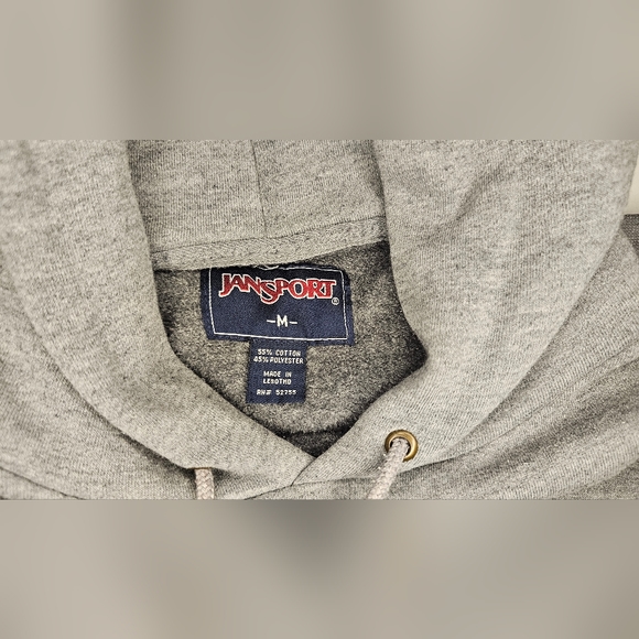 [JANSPORT] Gray Red River Hoodie Navy Blue Font《M》Vintage 2003 - Picture 10 of 11
